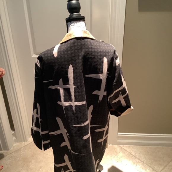 Grace Chang New York Asian Style Black & Gold 3xl Polyester Evening Jacket - Picture 2 of 2